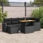 Set of 7 garden sofas with cushions synthetic rattan black by , Garden sets - Ref: Foro24-3327058, Price: 497,16 €, Discount: %