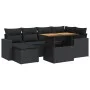 Set mit 7 Gartensofas mit Kissen Kunstrattan schwarz von , Gartensets - Ref: Foro24-3327058, Preis: 498,51 €, Rabatt: %
