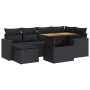 Set of 7 garden sofas with cushions synthetic rattan black by , Garden sets - Ref: Foro24-3327058, Price: 506,11 €, Discount: %