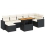 Set of garden sofas and cushions 8 pieces synthetic rattan black by , Garden sets - Ref: Foro24-3327066, Price: 512,35 €, Dis...