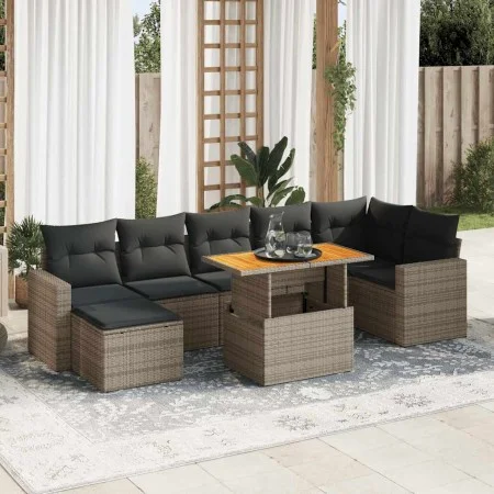 Set de sofás de jardín y cojines 8 piezas ratán sintético gris by , Garden sets - Ref: Foro24-3327070, Price: 520,37 €, Disco...