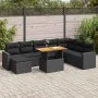Set de sofás de jardín con cojines 9 pzas ratán sintético negro by , Garden sets - Ref: Foro24-3327072, Price: 599,94 €, Disc...