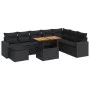 Set de sofás de jardín con cojines 9 pzas ratán sintético negro by , Garden sets - Ref: Foro24-3327072, Price: 599,94 €, Disc...