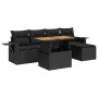 Set de sofás de jardín 6 piezas y cojines ratán sintético negro de , Conjuntos de jardín - Ref: Foro24-3327135, Precio: 450,1...