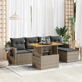 Set of 6 garden furniture and cushions synthetic rattan gray by , Garden sets - Ref: Foro24-3327140, Price: 401,85 €, Discoun...