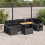 Set of garden sofas and cushions 8 pieces synthetic rattan black by , Garden sets - Ref: Foro24-3327177, Price: 567,41 €, Dis...