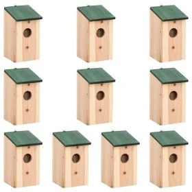 Casa para pájaros 10 unidades madera maciza de abeto 12x12x22cm de vidaXL, Pajareras - Ref: Foro24-314815, Precio: 85,90 €, D...