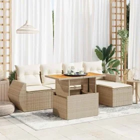 Juego de sofás jardín con cojines 6 pzas ratán sintético beige by , Garden sets - Ref: Foro24-3327250, Price: 490,44 €, Disco...