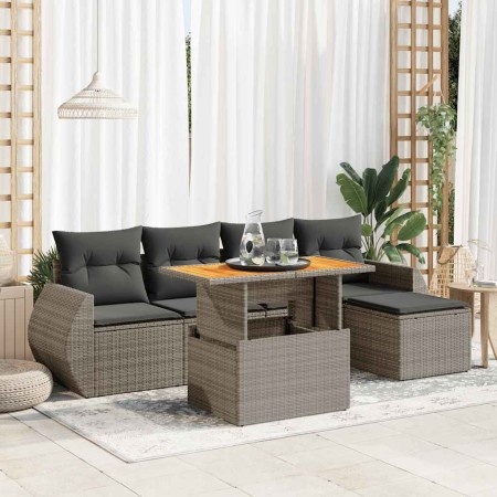 Set de muebles de jardín 6 pzas y cojines ratán sintético gris von , Gartensets - Ref: Foro24-3327252, Preis: 408,57 €, Rabat...