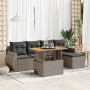 Set de muebles de jardín 6 pzas y cojines ratán sintético gris von , Gartensets - Ref: Foro24-3327252, Preis: 408,57 €, Rabat...