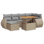 Set of 7-piece garden sofas and cushions synthetic rattan beige by , Garden sets - Ref: Foro24-3327286, Price: 508,21 €, Disc...