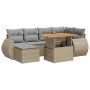 Set sofás de jardín 7 piezas y cojines ratán sintético beige de , Conjuntos de jardín - Ref: Foro24-3327286, Precio: 517,06 €...