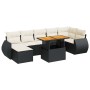 Set aus Gartensofas und Kissen 8-teilig synthetisches Rattan schwarz von , Gartensets - Ref: Foro24-3327290, Preis: 525,58 €,...