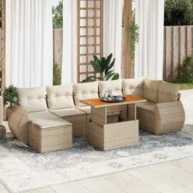 Set of garden sofas and cushions 8 pieces synthetic rattan beige by , Garden sets - Ref: Foro24-3327292, Price: 620,63 €, Dis...