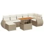 Set of garden sofas and cushions 8 pieces synthetic rattan beige by , Garden sets - Ref: Foro24-3327292, Price: 620,63 €, Dis...