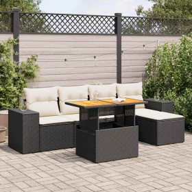 Set de sofás de jardín 6 piezas y cojines ratán sintético negro von , Gartensets - Ref: Foro24-3327360, Preis: 401,73 €, Raba...