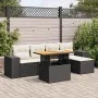 Set de sofás de jardín 6 piezas y cojines ratán sintético negro de , Conjuntos de jardín - Ref: Foro24-3327360, Precio: 409,2...