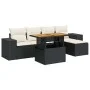 Set de sofás de jardín 6 piezas y cojines ratán sintético negro de , Conjuntos de jardín - Ref: Foro24-3327360, Precio: 409,2...