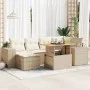 Set of 7-piece garden sofas and cushions synthetic rattan beige by , Garden sets - Ref: Foro24-3327397, Price: 559,88 €, Disc...