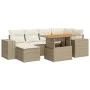 Set of 7-piece garden sofas and cushions synthetic rattan beige by , Garden sets - Ref: Foro24-3327397, Price: 559,88 €, Disc...