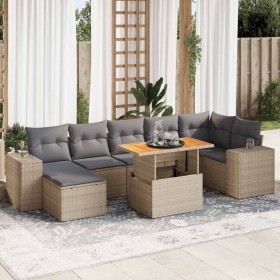 Set aus Gartensofas und Kissen 8-teilig synthetisches Rattan beige von , Gartensets - Ref: Foro24-3327405, Preis: 580,82 €, R...