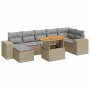 Set of garden sofas and cushions 8 pieces synthetic rattan beige by , Garden sets - Ref: Foro24-3327405, Price: 591,12 €, Dis...