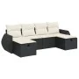 Set de sofás de jardín 6 piezas y cojines ratán sintético negro de , Conjuntos de jardín - Ref: Foro24-3325622, Precio: 372,3...