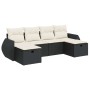 Set of 6-piece garden sofas and cushions synthetic rattan black by , Garden sets - Ref: Foro24-3325622, Price: 362,83 €, Disc...