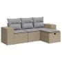 Set of garden sofas with cushions 4 pcs synthetic rattan beige by , Garden sets - Ref: Foro24-3325655, Price: 299,92 €, Disco...