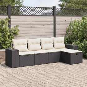 5 pcs garden furniture set and cushions synthetic rattan black by , Garden sets - Ref: Foro24-3325662, Price: 314,67 €, Disco...