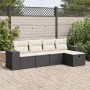 5-teiliges Gartenmöbel-Set und Kissen synthetisches Rattan schwarz von , Gartensets - Ref: Foro24-3325662, Preis: 322,33 €, R...