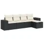 5-teiliges Gartenmöbel-Set und Kissen synthetisches Rattan schwarz von , Gartensets - Ref: Foro24-3325662, Preis: 322,33 €, R...