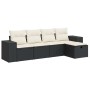 5-teiliges Gartenmöbel-Set und Kissen synthetisches Rattan schwarz von , Gartensets - Ref: Foro24-3325662, Preis: 314,67 €, R...