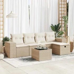 Juego de sofás jardín con cojines 6 pzas ratán sintético beige by , Garden sets - Ref: Foro24-3325674, Price: 461,09 €, Disco...