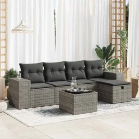 Set de muebles de jardín 6 pzas y cojines ratán sintético gris von , Gartensets - Ref: Foro24-3325676, Preis: 374,82 €, Rabat...