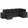 Set de sofás de jardín 6 piezas y cojines ratán sintético negro de , Conjuntos de jardín - Ref: Foro24-3325681, Precio: 427,8...