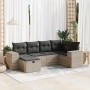 Set de sofás de jardín 6 pzas y cojines ratán sintético gris von , Gartensets - Ref: Foro24-3325688, Preis: 417,26 €, Rabatt: %