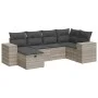 Set of 6 garden sofas and cushions synthetic rattan gray by , Garden sets - Ref: Foro24-3325688, Price: 439,99 €, Discount: %