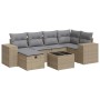 Set aus 7-teiligen Gartensofas und Kissen, synthetisches Rattan, beige von , Gartensets - Ref: Foro24-3325695, Preis: 487,45 ...