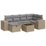 Set aus 7-teiligen Gartensofas und Kissen, synthetisches Rattan, beige von , Gartensets - Ref: Foro24-3325695, Preis: 478,59 ...