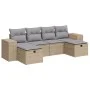 Set Gartensofas mit Kissen 6 Stück synthetisches Rattan beige von , Gartensets - Ref: Foro24-3325725, Preis: 404,94 €, Rabatt: %