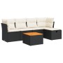 Set of 6-piece garden sofas and cushions synthetic rattan black by , Garden sets - Ref: Foro24-3325752, Price: 339,70 €, Disc...