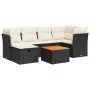 Set of 7 garden sofas with cushions synthetic rattan black by , Garden sets - Ref: Foro24-3325759, Price: 410,61 €, Discount: %