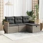 Set de sofás de jardín 4 pzas y cojines ratán sintético gris by , Garden sets - Ref: Foro24-3325896, Price: 244,58 €, Discoun...