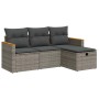 Set de sofás de jardín 4 pzas y cojines ratán sintético gris by , Garden sets - Ref: Foro24-3325896, Price: 247,36 €, Discoun...