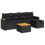 Set de sofás de jardín 6 piezas y cojines ratán sintético negro de , Conjuntos de jardín - Ref: Foro24-3325905, Precio: 368,8...