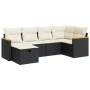Set of 6-piece garden sofas and cushions synthetic rattan black by , Garden sets - Ref: Foro24-3325913, Price: 364,94 €, Disc...