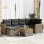 Set of 7 garden sofas with cushions synthetic rattan gray by , Garden sets - Ref: Foro24-3325924, Price: 412,40 €, Discount: %