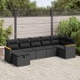 Set of 7 garden sofas with cushions synthetic rattan black by , Garden sets - Ref: Foro24-3325926, Price: 467,56 €, Discount: %