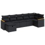 Set of 7 garden sofas with cushions synthetic rattan black by , Garden sets - Ref: Foro24-3325926, Price: 467,56 €, Discount: %